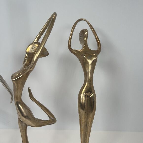 Ballerina Dancer Nude Sculpture Trio MCM Vintage‎ Metal Decor - Picture 5 of 12